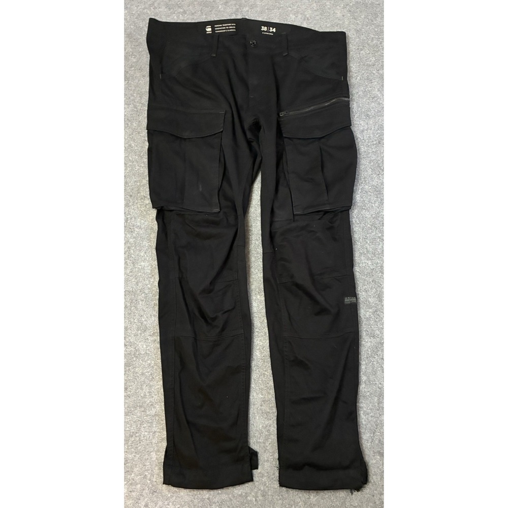 G-Star Raw Rovic Zip 3D Regular Tapered Cargo Pants Black Mens Size 40x34 - Read